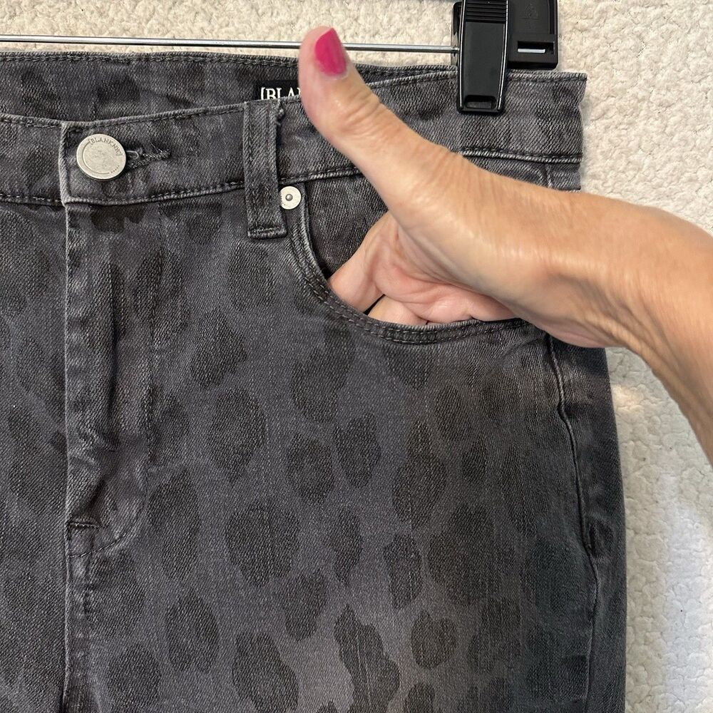 Blank NYC The Bond Ankle Skinny Jeans Womens Size 29 Gray Leopard Print Mid Rise - Picture 6 of 16
